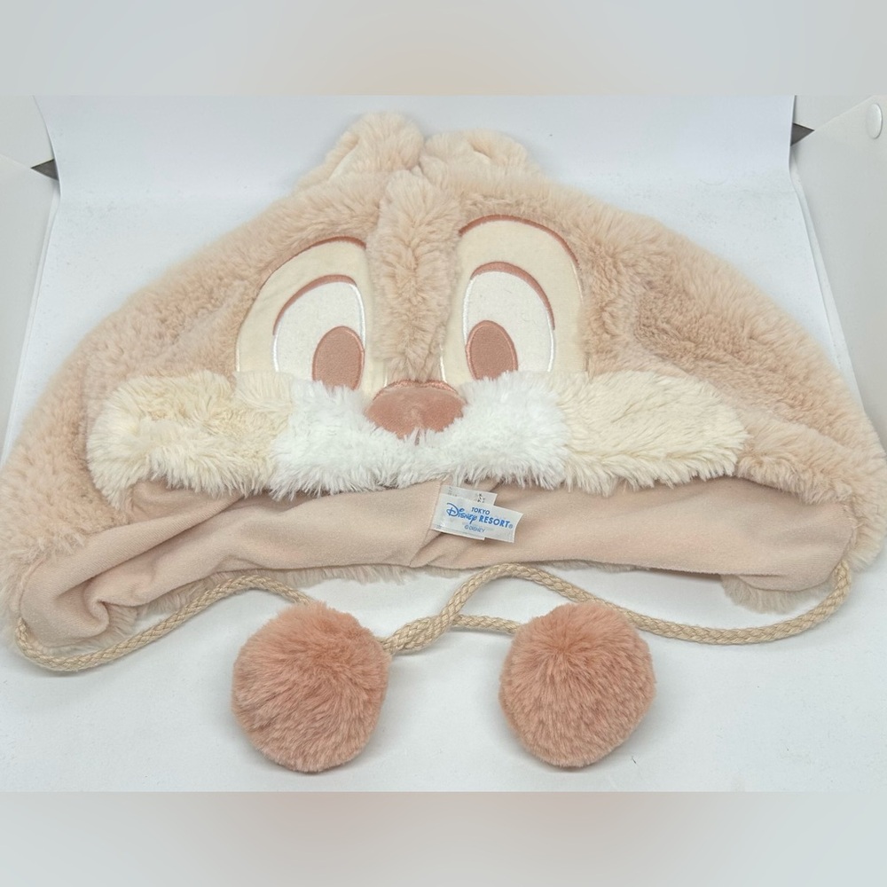 Tokyo Disney Resort Chip Fluffy Plush Fan Adult Cap - Picture 4 of 4